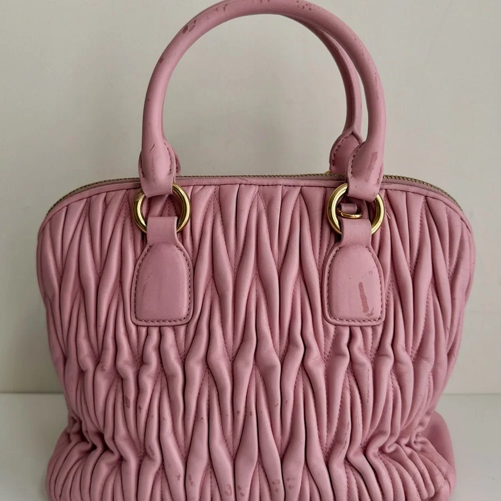 Authentic Miu Miu Matelasse Two-way Satchel Crossbody Handbag - Picture 5 of 16